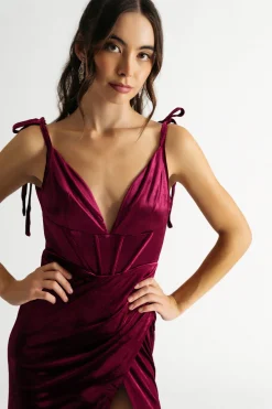 Tobi Remember Me Corset High Slit Maxi Dress -