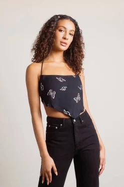 Tobi Resting Butterfly Crop Top -