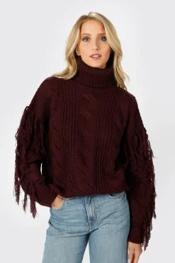 Tobi Return To Sender Cropped Sweater - Wine
