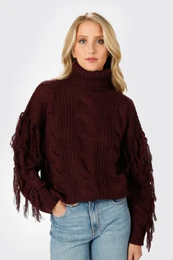 Tobi Return To Sender Cropped Sweater - Wine