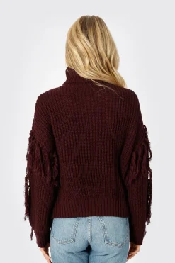 Tobi Return To Sender Cropped Sweater - Wine