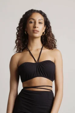 Tobi Ricky Ribbed Crop Top And Midi Skirt Set - Lilac