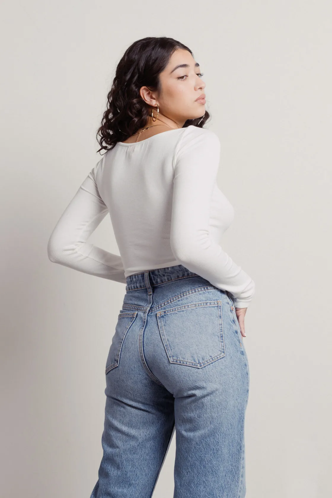 Tobi Right My Wrongs Long Sleeve Top - White