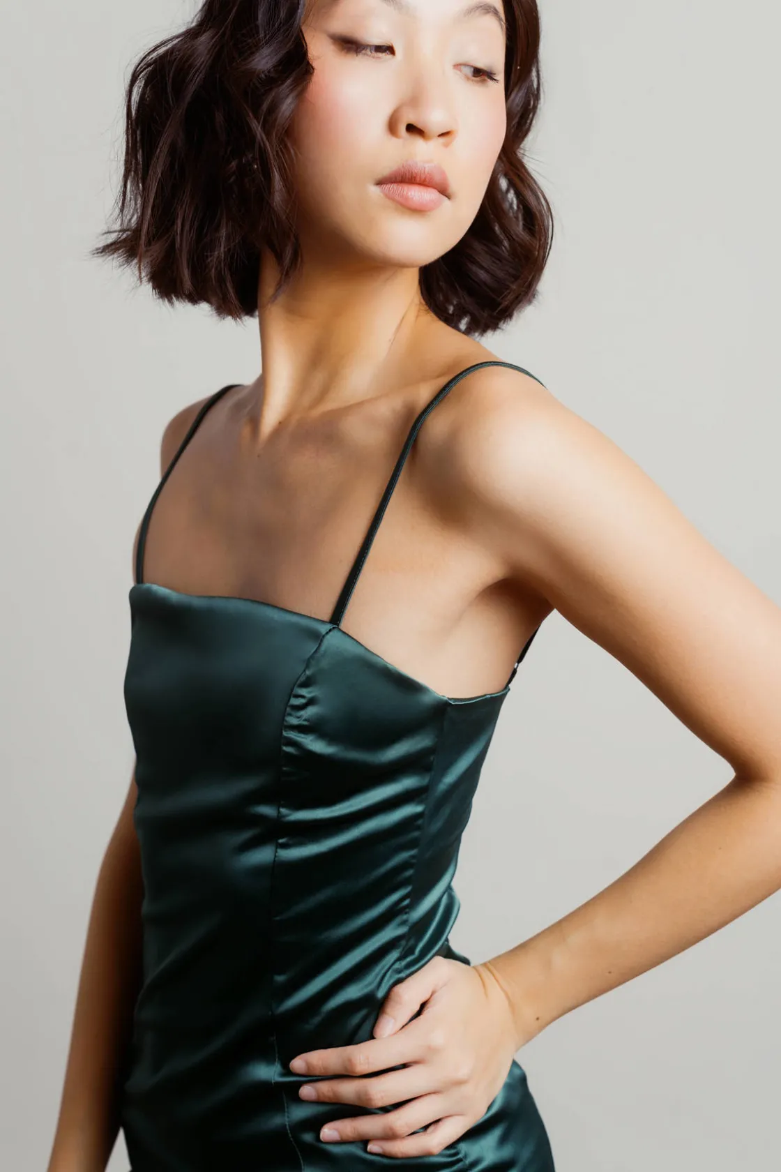 Tobi Right On Time Satin Bodycon Mini Dress