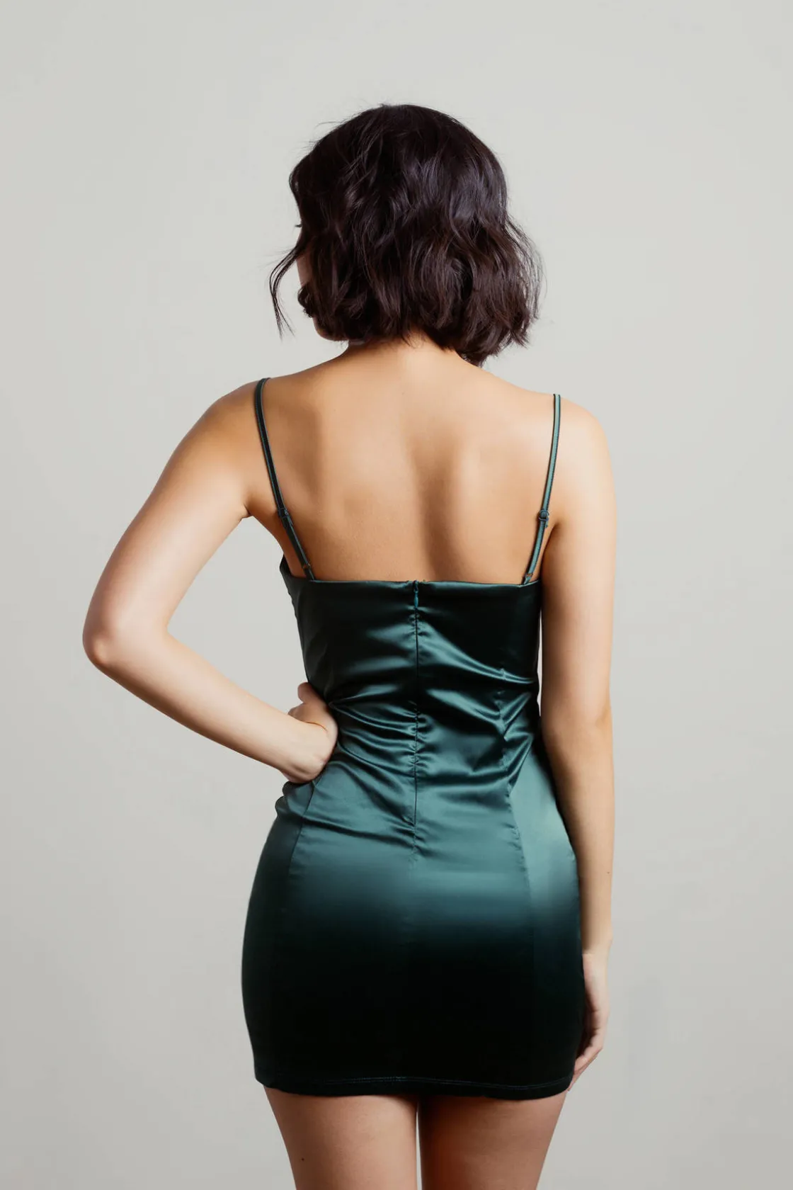 Tobi Right On Time Satin Bodycon Mini Dress