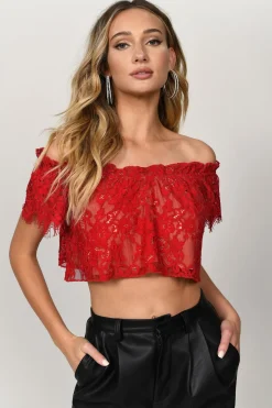 Tobi Riley Crop Top - Red