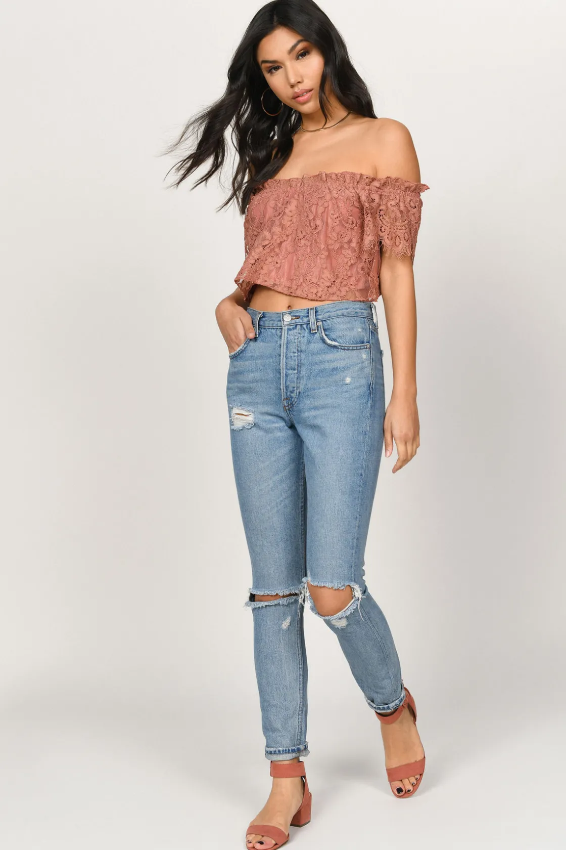 Tobi Riley Crop Top - Red