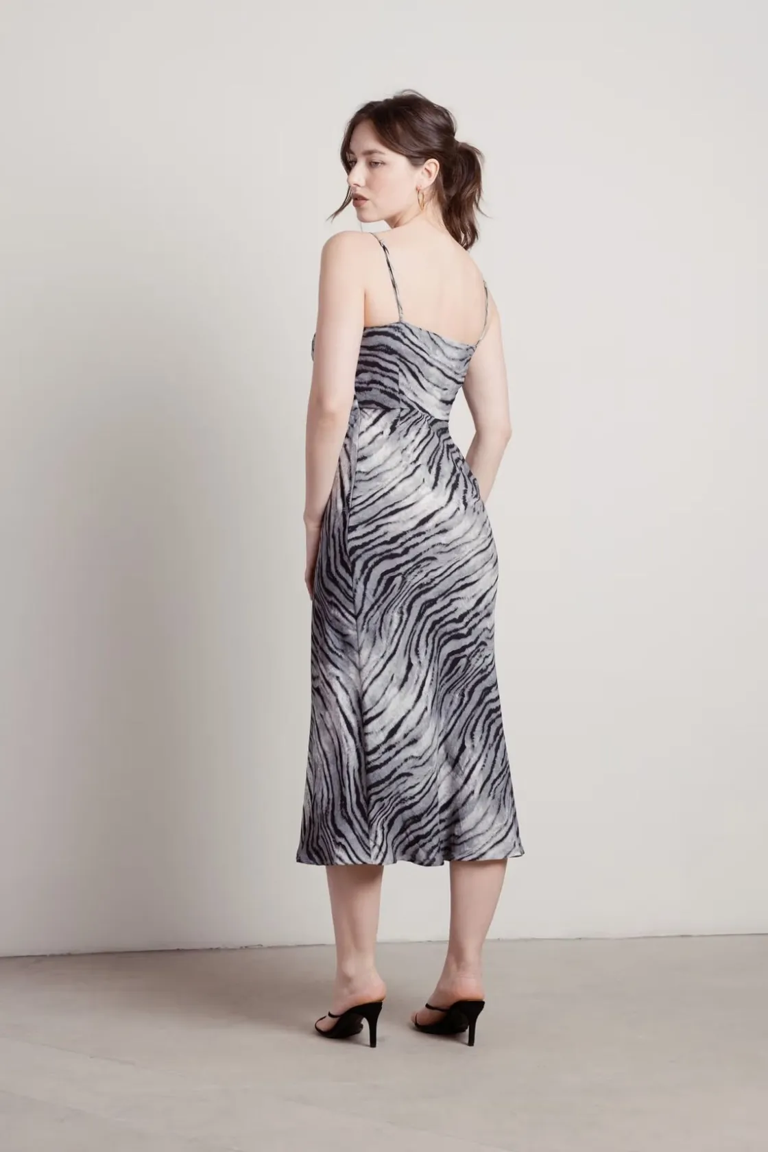 Tobi Rima Tiger Print Cami Midi Dress - Brown