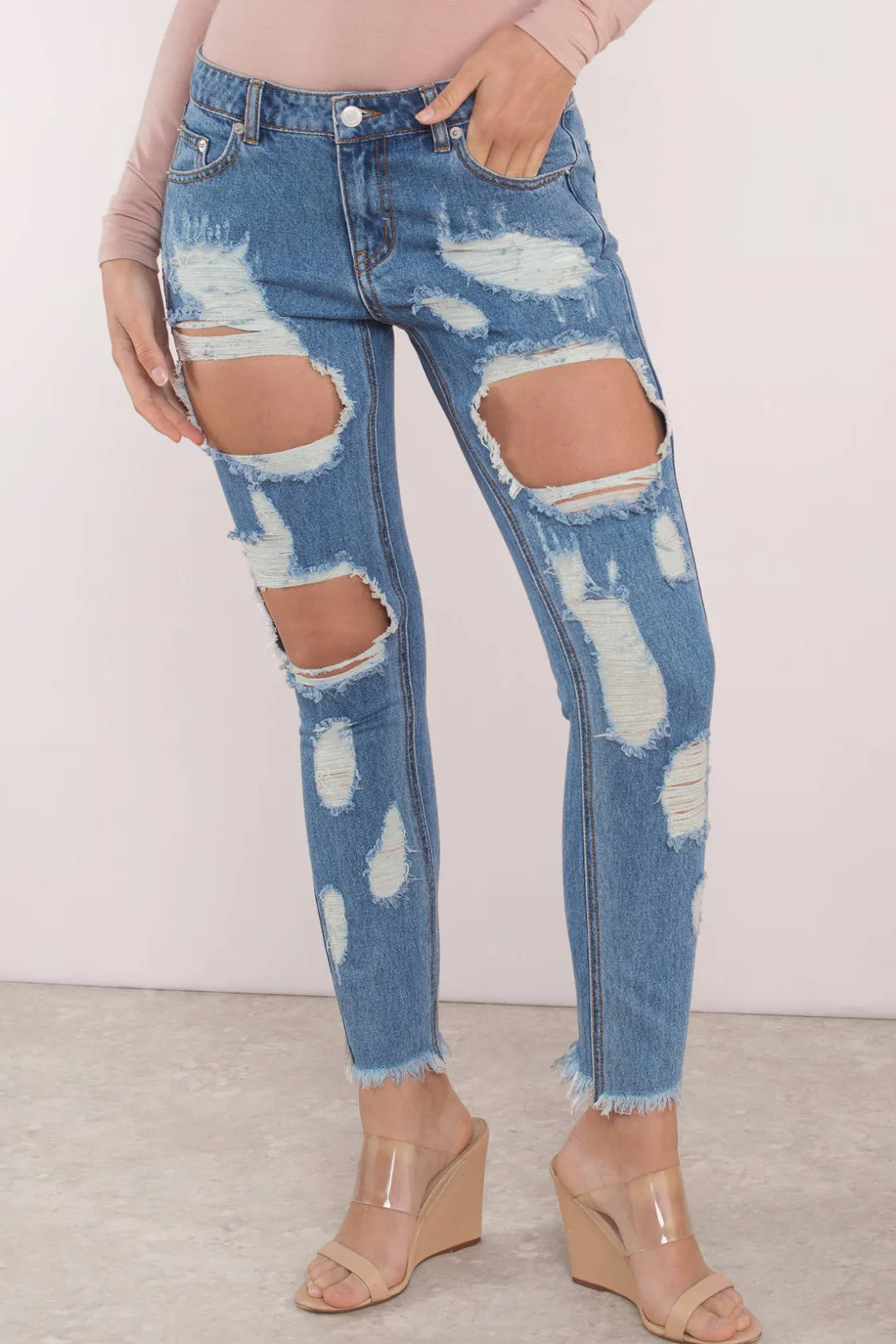 Tobi Rip To Shreds Distressed Jeans -