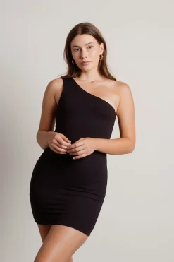 Tobi Rivalry Black Reversible One Shoulder Cutout Bodycon Dress