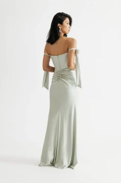 Tobi Romantics Tie Strap High Slit Maxi Dress