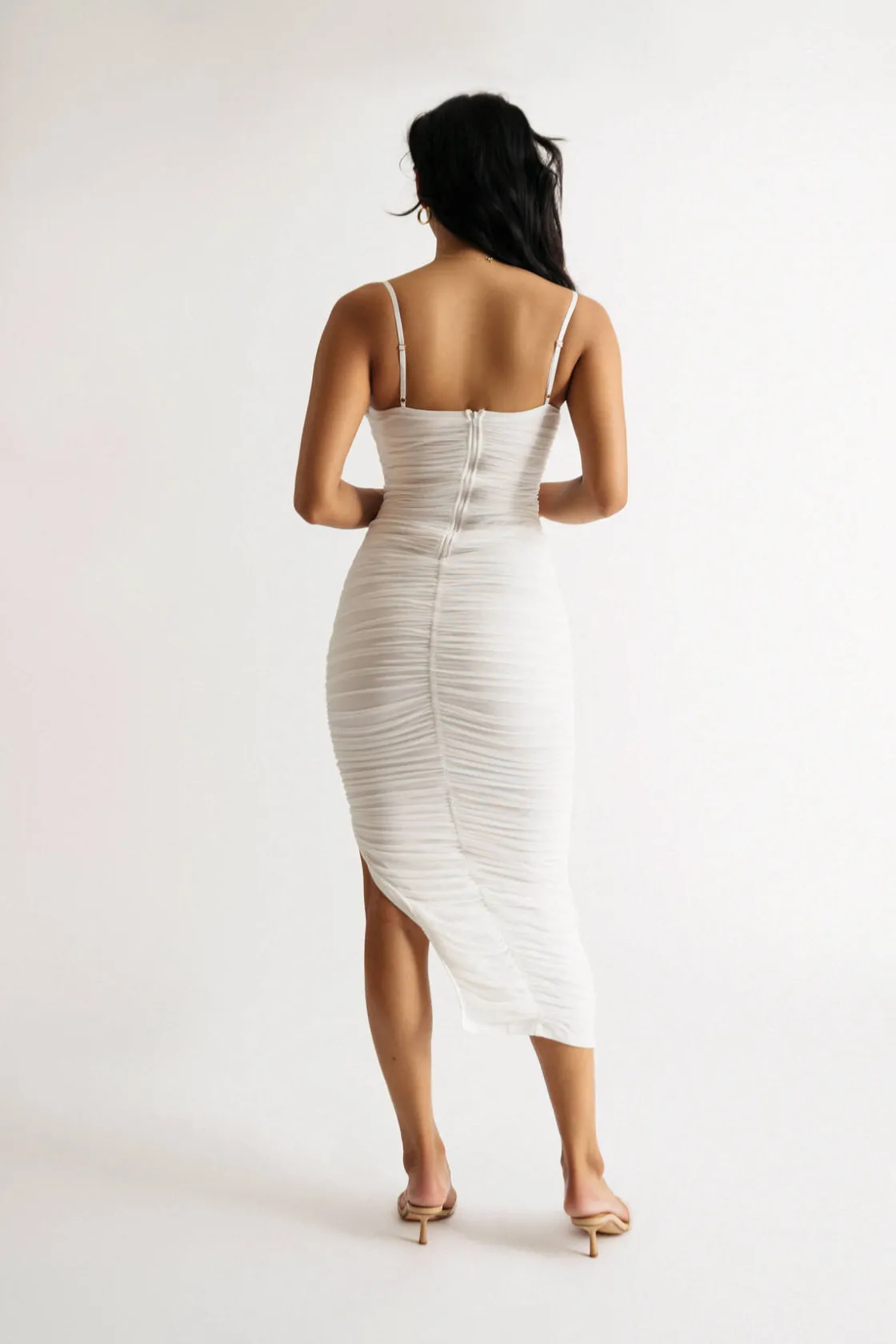 Tobi Rosie Ruched Cami Midi Dress -