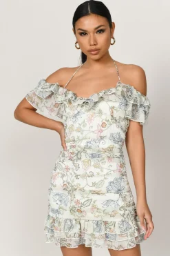 Tobi Rowena Floral Cold Shoulder Mini Dress -