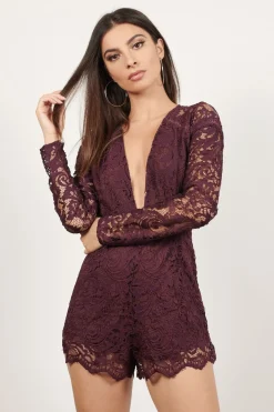 Tobi Ruby Plunging Romper - Grey
