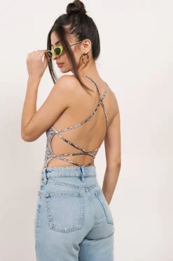 Tobi Run Through Snake Print Bodysuit -