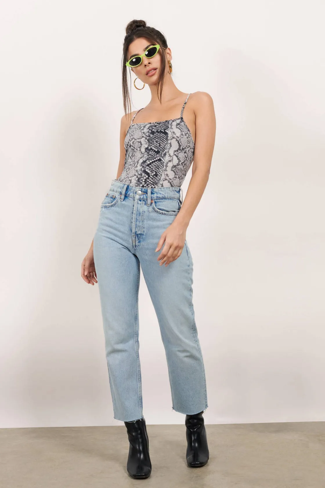 Tobi Run Through Snake Print Bodysuit -