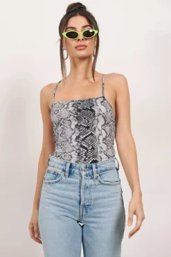 Tobi Run Through Snake Print Bodysuit -