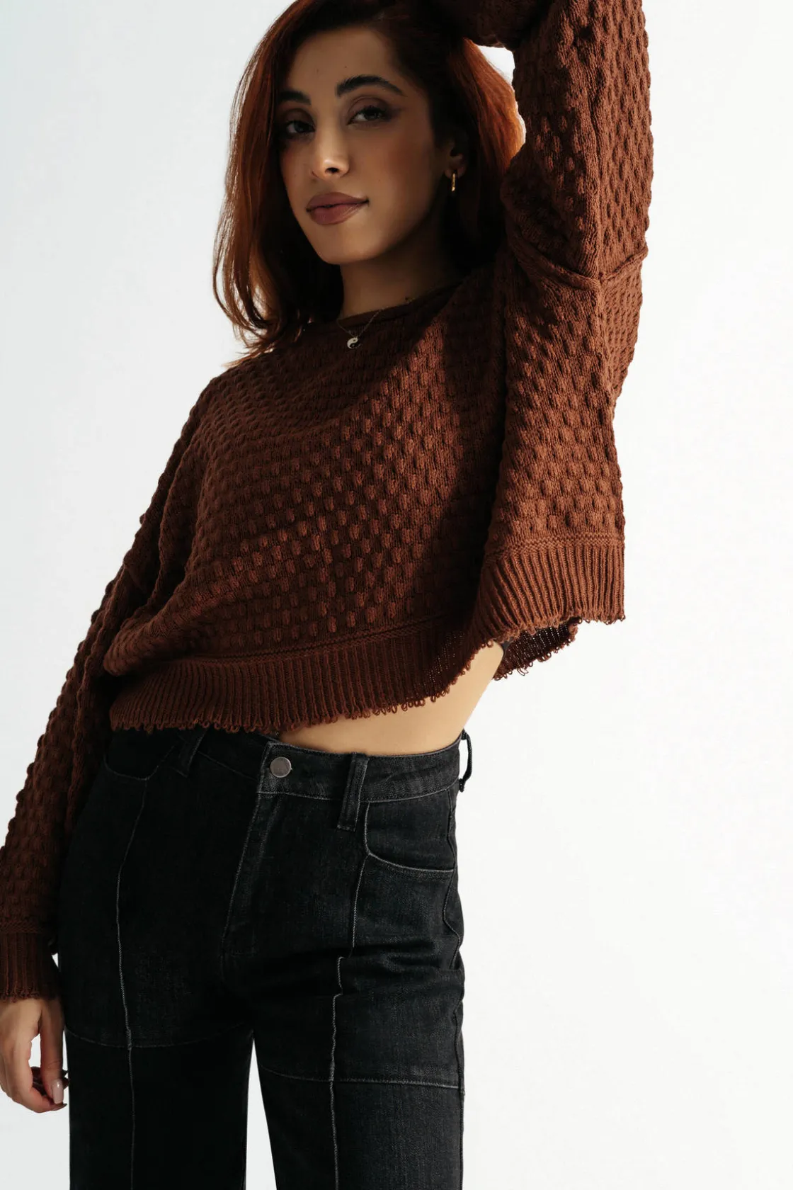 Tobi Runaway Knit Sweater - Blush