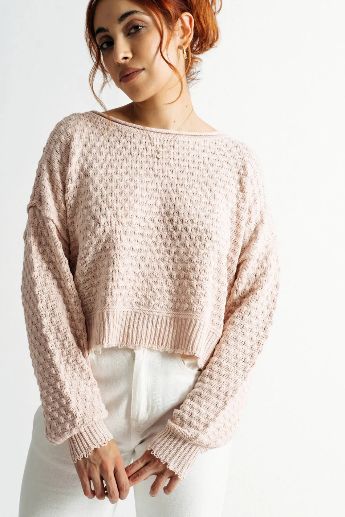 Tobi Runaway Knit Sweater - Blush