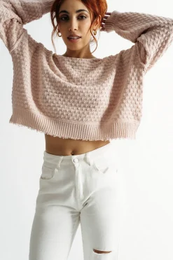 Tobi Runaway Knit Sweater - Blush