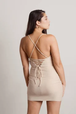 Tobi Running Late Cross Back Bodycon Mini Dress - Lilac