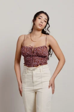 Tobi Sahana Crop Top - Burgundy