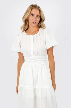Tobi Salem Button Up Tiered Maxi Dress -