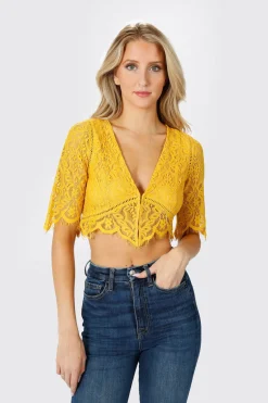 Tobi Same Old Love Crop Top - Yellow