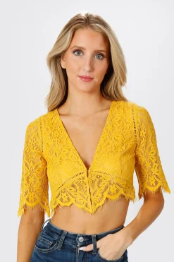 Tobi Same Old Love Crop Top - Yellow