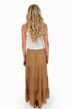 Tobi Sariyah Tiered Maxi Skirt - Clay