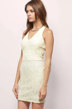 Tobi Sassy Lines Lace Open Back Mini Dress -