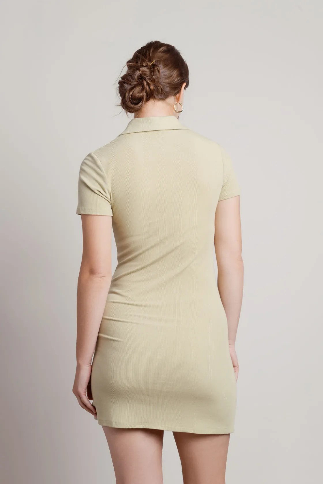 Tobi Saturn Collared Ruched Mini Dress -
