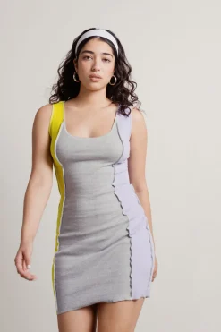 Tobi Saucy Exposed Stitch Bodycon Mini Dress -