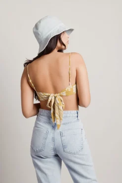 Tobi Scarf It Up Crop Top - Yellow