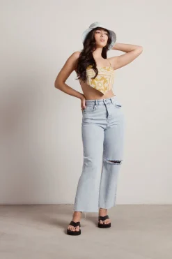 Tobi Scarf It Up Crop Top - Yellow