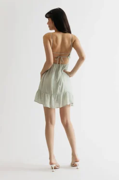Tobi Scarlette Blue Tiered Skater Dress