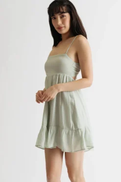 Tobi Scarlette Blue Tiered Skater Dress
