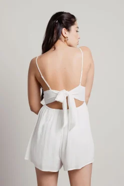 Tobi Sea Breeze Back Tie Romper - Green