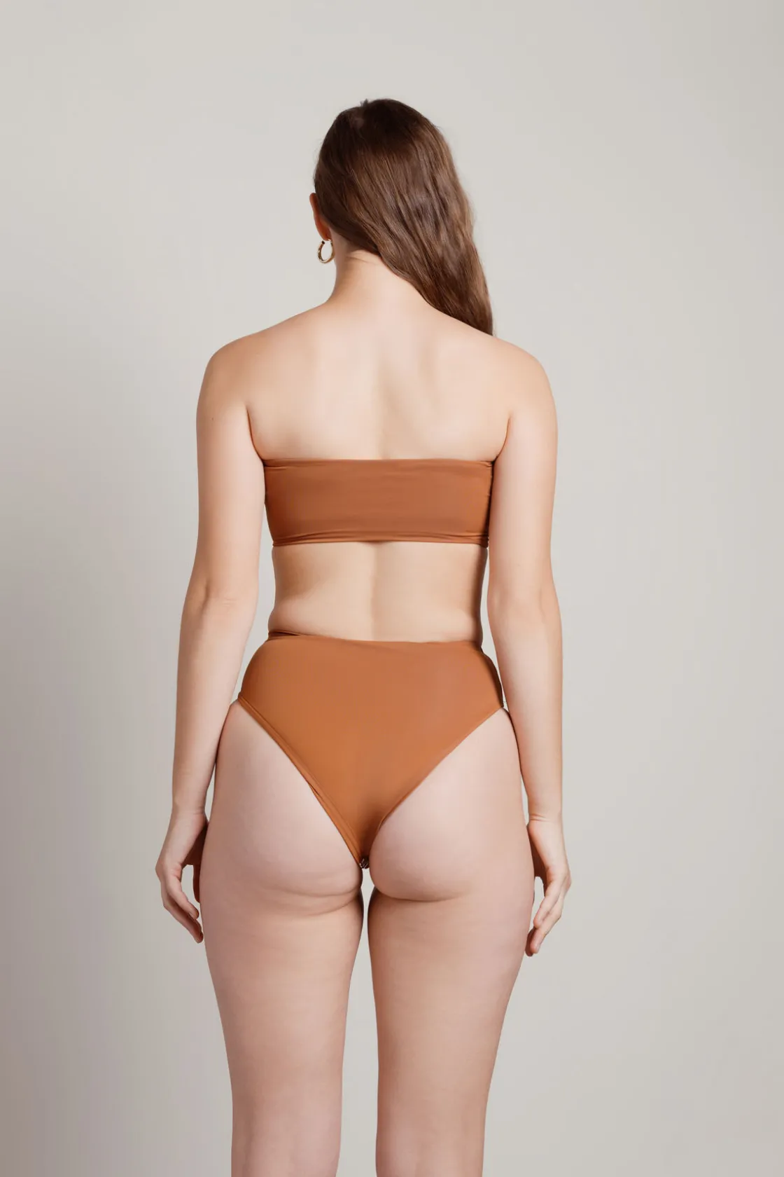 Tobi Seaside High Waist Bikini Set - Brown