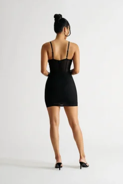 Tobi See Me Now Mesh Corset Bustier Bodycon Mini Dress
