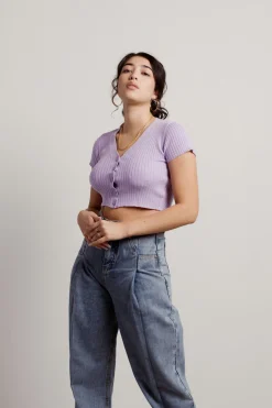 Tobi See Through You Crop Top - Yellow