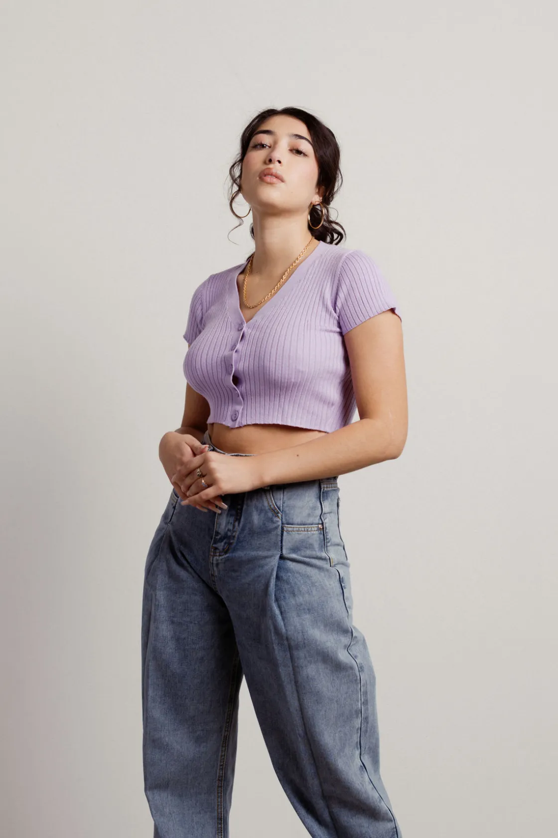 Tobi See Through You Crop Top - Yellow