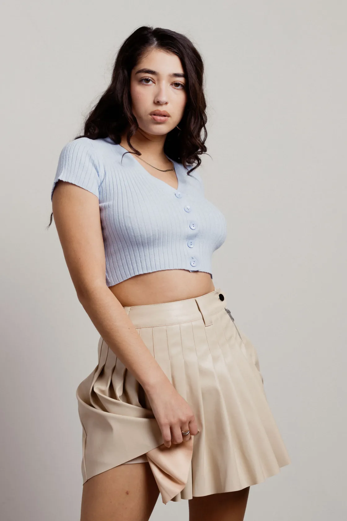 Tobi See Through You Crop Top - Yellow