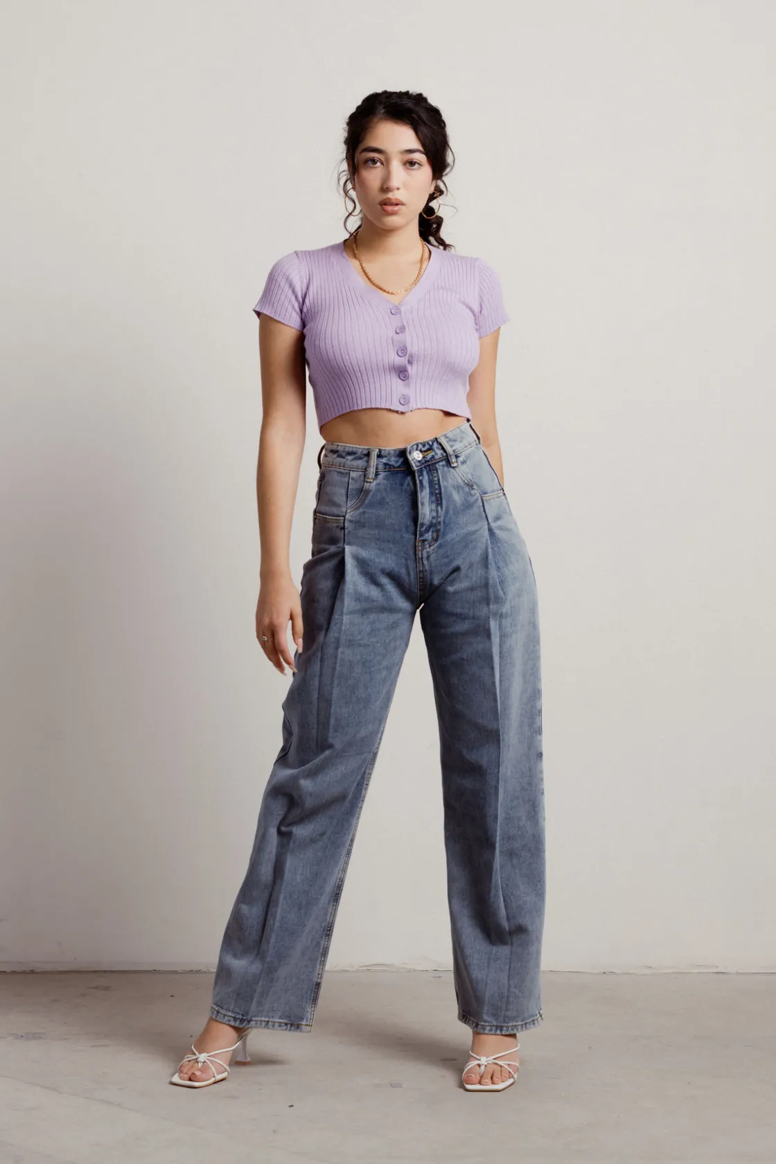 Tobi See Through You Crop Top - Yellow