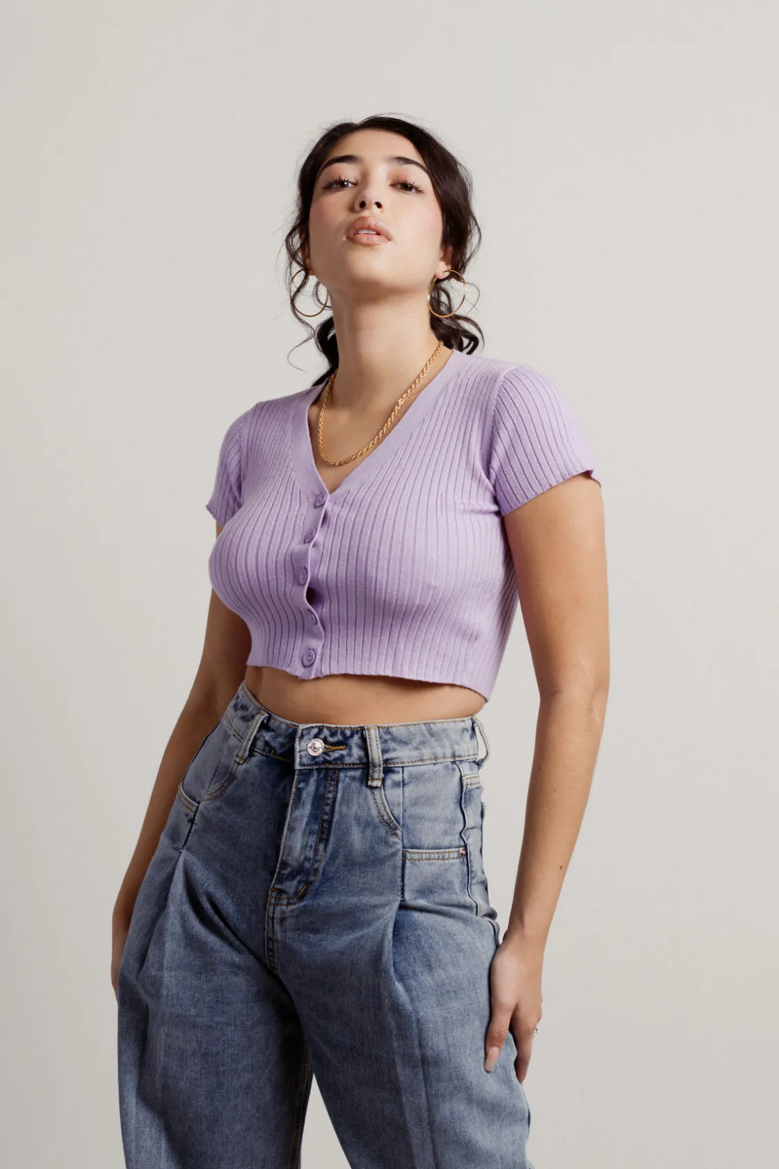 Tobi See Through You Crop Top - Yellow