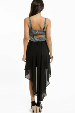 Tobi Selena Denim Bustier Mini Dress - Black