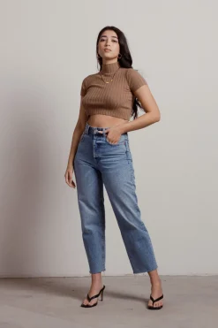 Tobi Selma Crop Top - Mocha