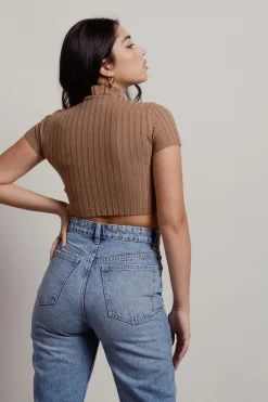 Tobi Selma Crop Top - Mocha