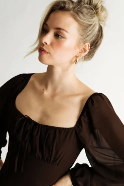 Tobi Send A Text Puff Sleeve Skater Mini Dress
