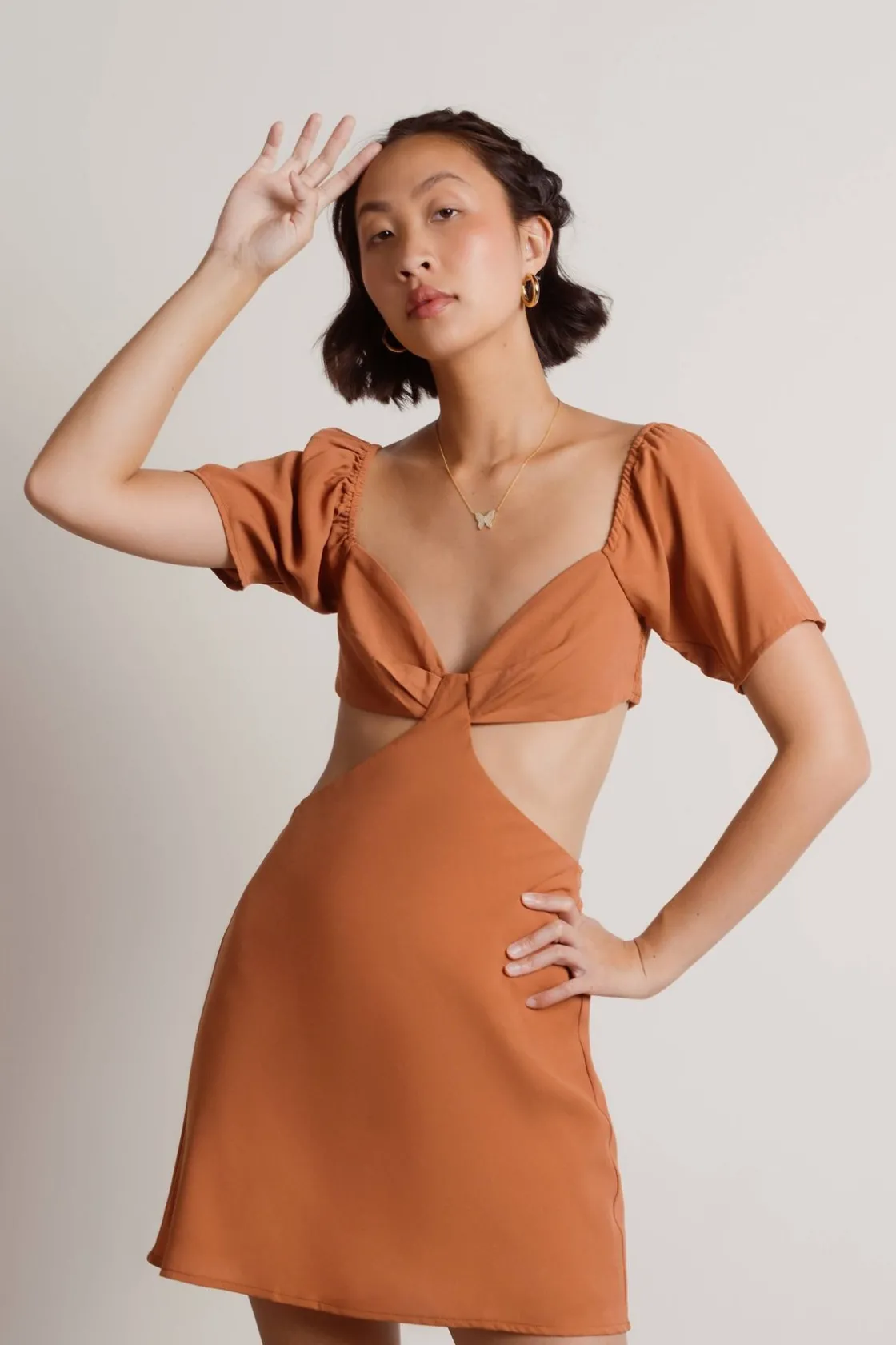 Tobi Serasa Cutout Skater Mini Dress -